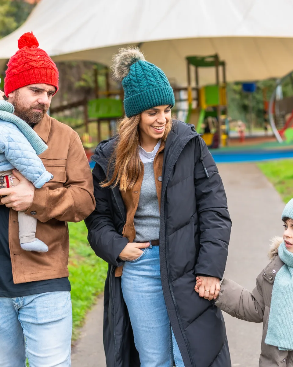 A family spending time together in a park